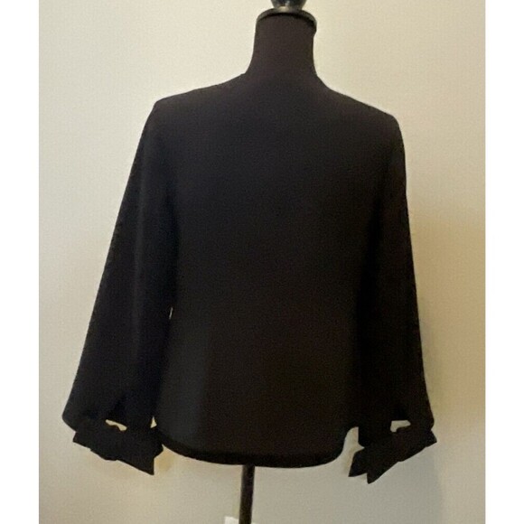 Banana Republic Womens size 6 Jacket Black Full Zip Lined Button Front Bow NWT - Picture 6 of 9